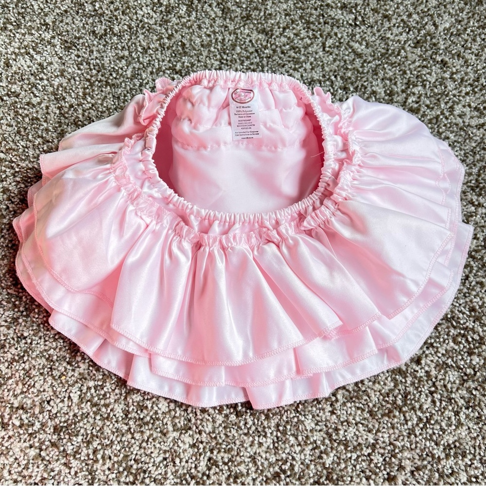 Bearington Baby Collection Satin Pink Bloomer Skirt (Size 6-12M) *missing bow*